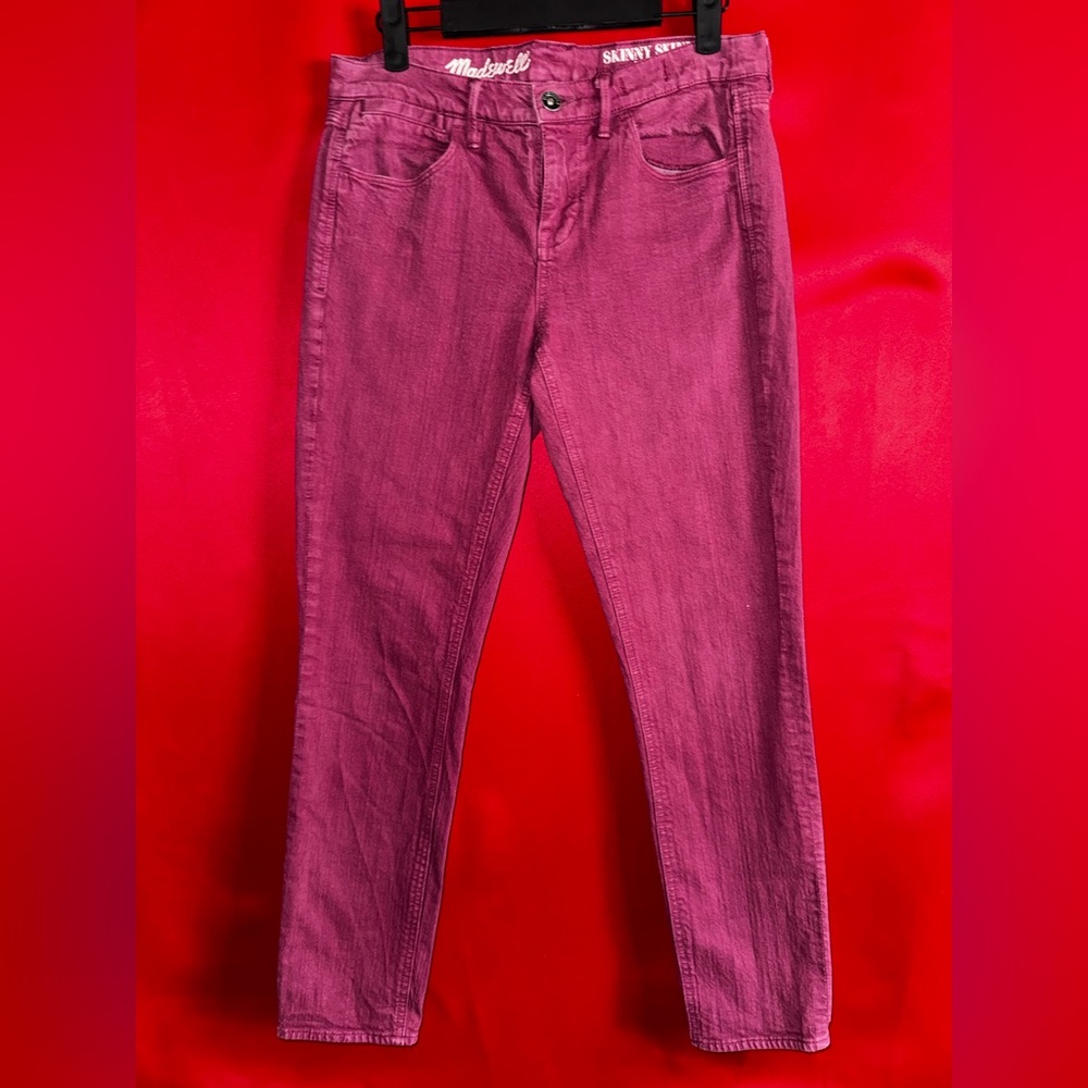 🧸2/$20-#327-🔥MADEWELL Burgundy Skinny Fit Women Jeans Size 28
